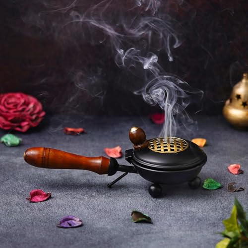 Sanvatsar Metal Incense Burner - Butterfly Loban Dani Dhoop Dani Aarti Metal Loban Burner for Home Office Temple Puja - Diwali Decoration Items (Black) - Image 2