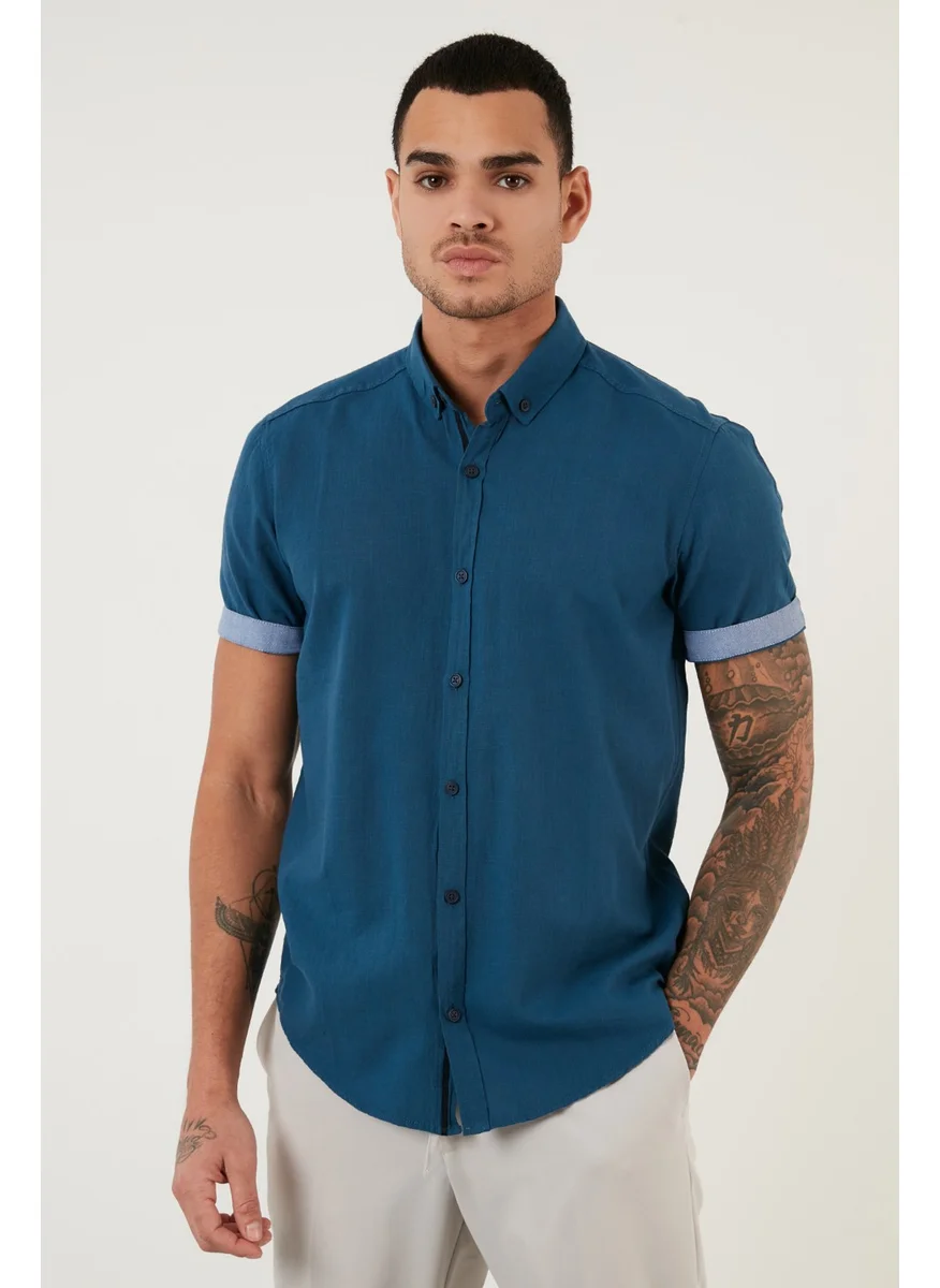 Buratti Cotton Slim Fit Button Collar Short Sleeve Shirt Men's SHIRT CF21S112546