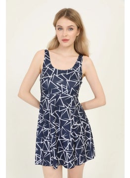 Swana Patterned Lycra Shorts Dress Swimsuit  - Image 3
