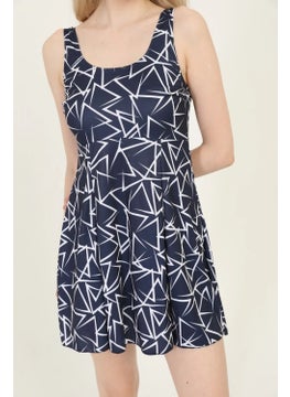Swana Patterned Lycra Shorts Dress Swimsuit  - Image 4