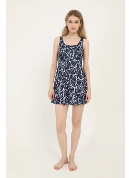 Swana Patterned Lycra Shorts Dress Swimsuit  - Image 2