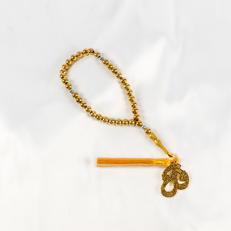 سبحة من الهيماتيت الذهبي من 33 حبة - Image 1