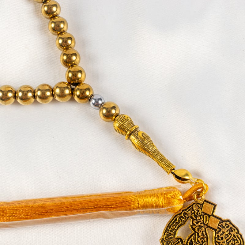 سبحة من الهيماتيت الذهبي من 33 حبة - Image 3