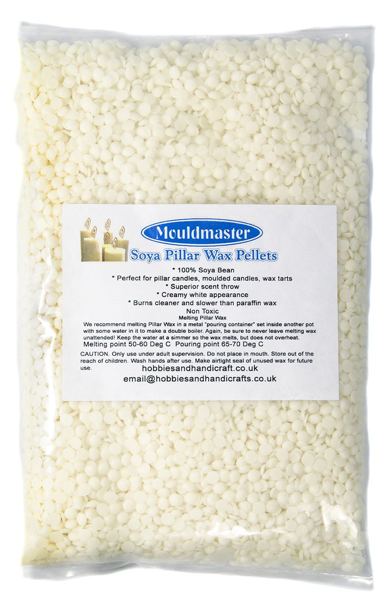 Mouldmaster Soy Pillar Candle Wax pellets 100g SOYA CreamOff White 20 x 10 x 1 cm