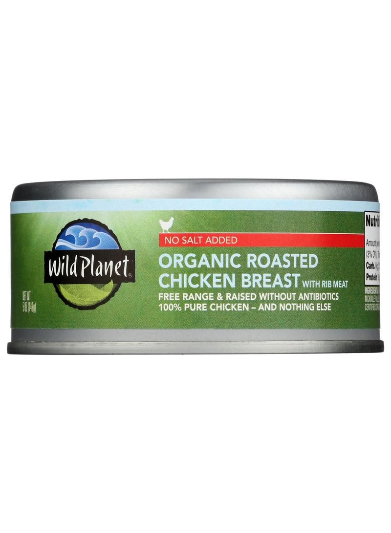 WILD PLANET Roasted Chicken Breast, No Salt At least 95% Organic [ 5 Ounce Each, 4 Pack ] Non GMO, Gluten Free! - Image 1