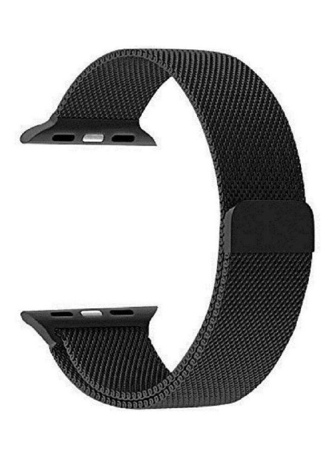 سوار بديل لساعة Apple Watch Series 5/6/7 42/44/45 ملم أسود - Image 1