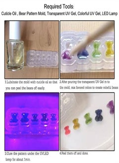 Rotekt Ne Nail Carving Mold, Nail Art Templates 3D Silicone Nail Art Decoration Mold, Uv Nail Art Template Bear Pattern Decals Nail Diy Tools, Professional Natural And Artificial Nails Tools  - Image 4