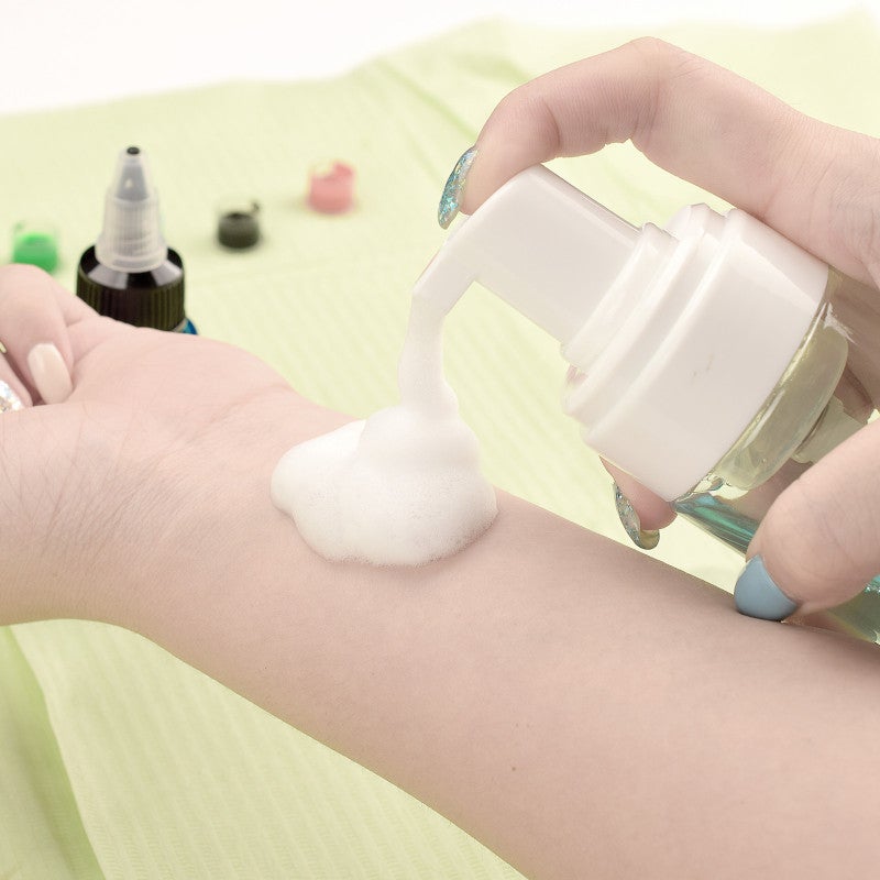 Blue Tattoo Soap: Press Bottle With Rich Foam - Gentle Non-Irritating Cyanobacteria Solution For Tattoo Beginners, Professional Artists, Tattoo Shops - Image 3