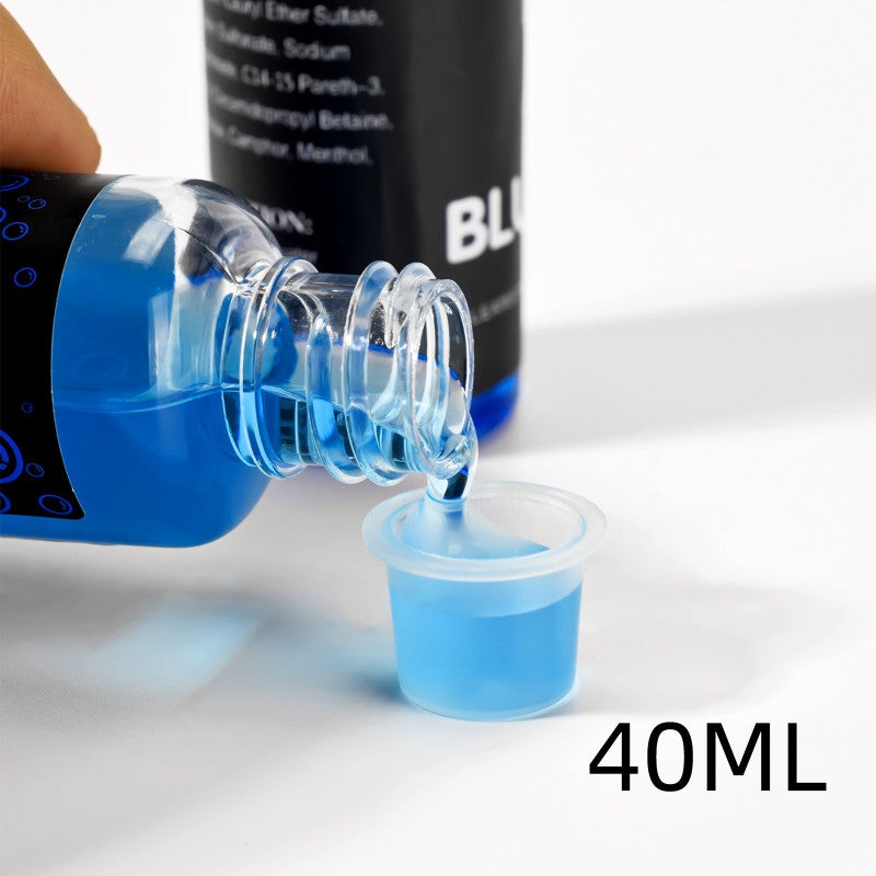 Blue Tattoo Soap: Press Bottle With Rich Foam - Gentle Non-Irritating Cyanobacteria Solution For Tattoo Beginners, Professional Artists, Tattoo Shops - Image 2