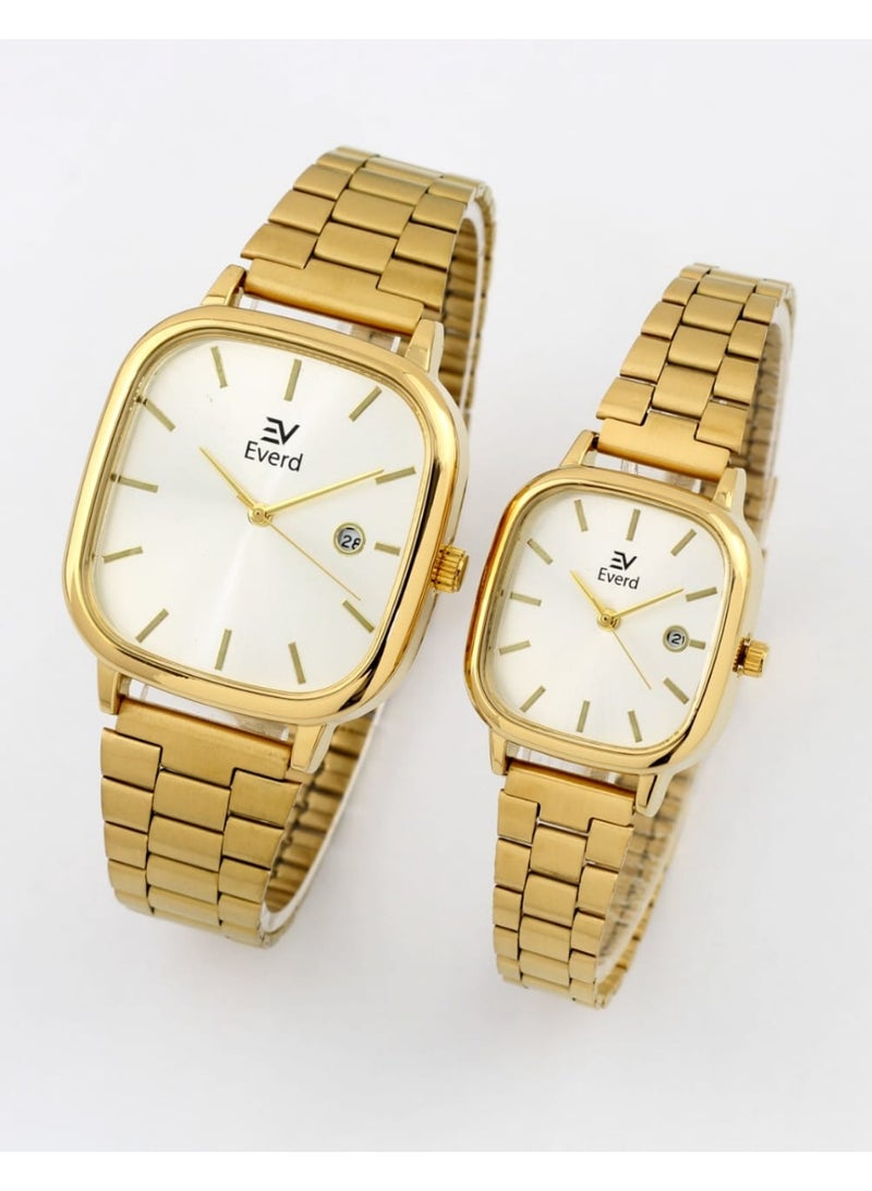 إيفيرد طقم ساعات للزوجين للرجال والنساء ساعات متطابقة أنيقة له ولهـا هدية مثالية للزوج والزوجة