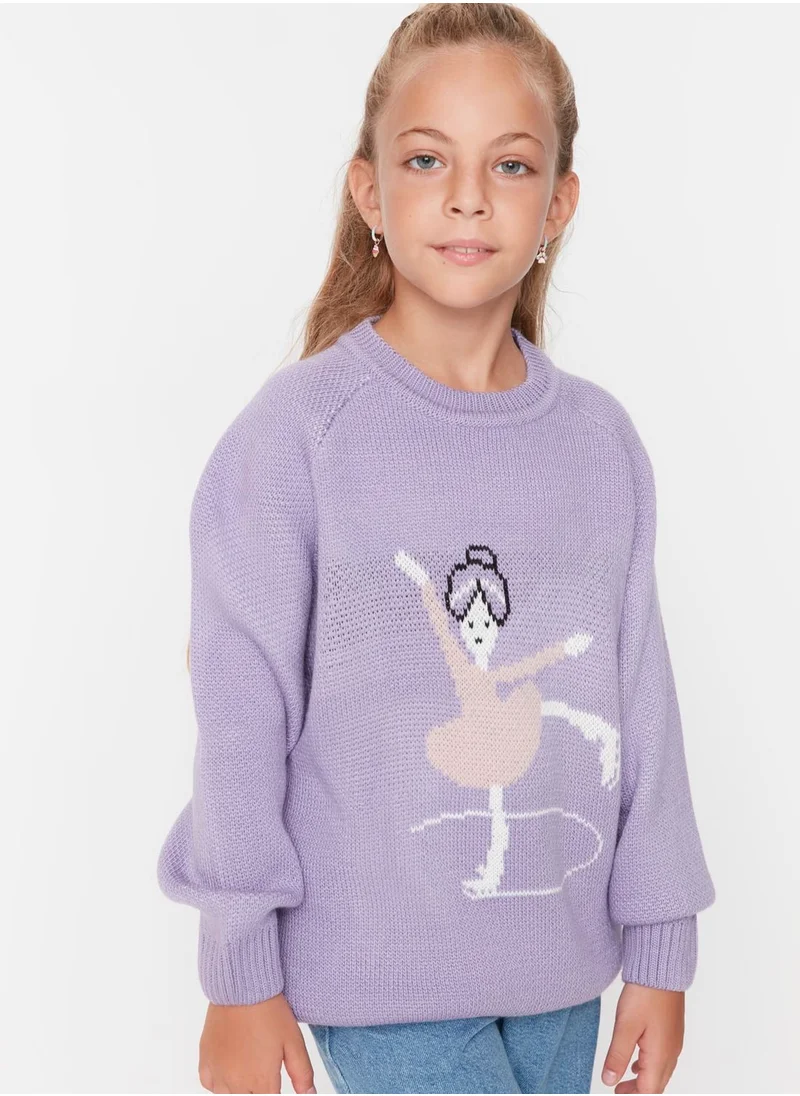 ترينديول Kids Ballerina Print Sweater