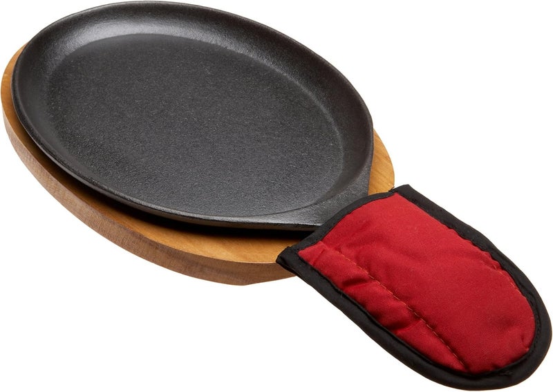 Old Mountain Fajita Plate Set - Pre-seasoned Cast Iron Fajita Pan with Wooden Tray and Hot Mitt by - Image 1