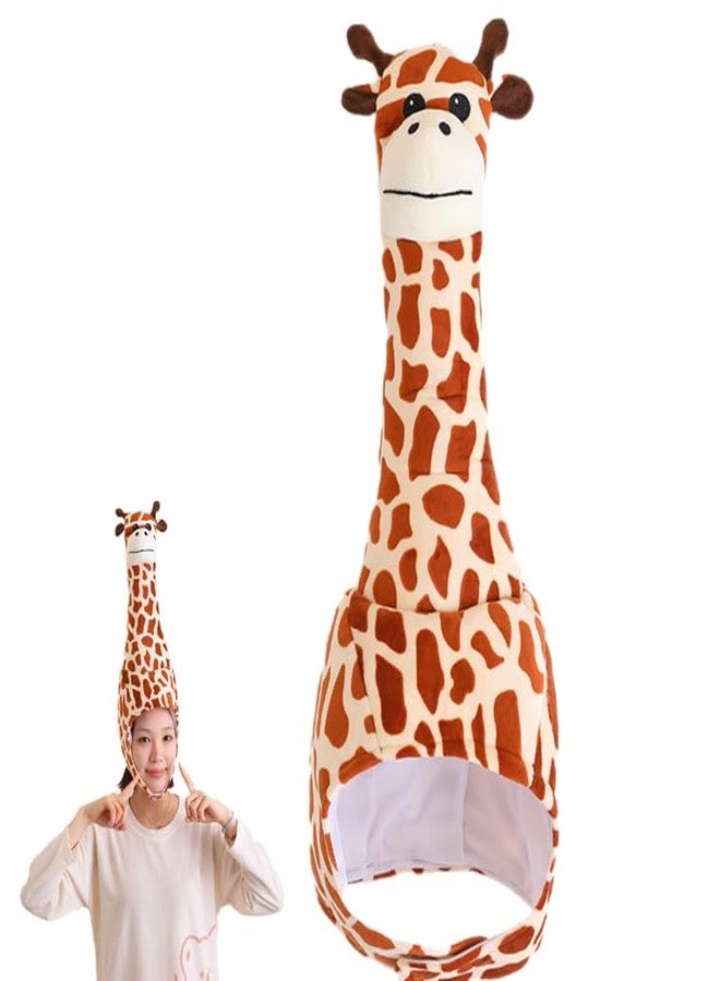 SAFIGLE Giraffe Hat：Giraffe Costume Hat Plush Animal Headwear for Adults and Kids - Cute and Funny Shape, Soft and Comfortable, Perfect for Parties, Cosplay, and Fun - Image 1
