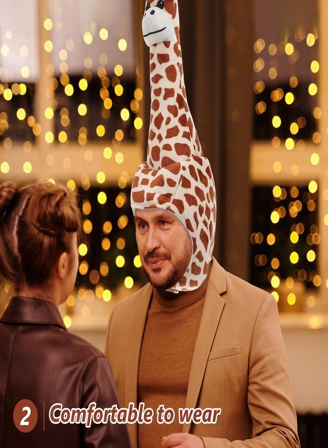SAFIGLE Giraffe Hat：Giraffe Costume Hat Plush Animal Headwear for Adults and Kids - Cute and Funny Shape, Soft and Comfortable, Perfect for Parties, Cosplay, and Fun - Image 4