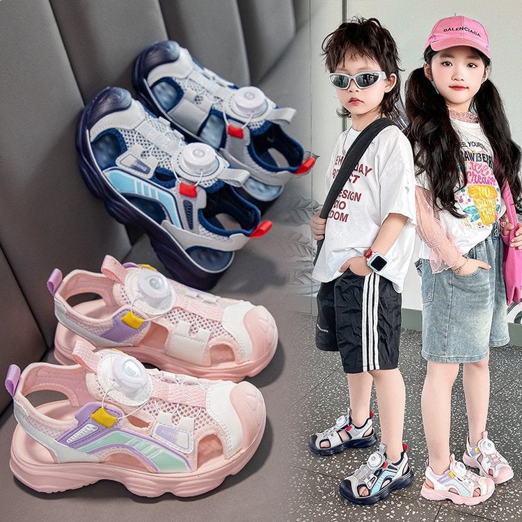 Girls Baby Toe-Cap Sandals Sports Boys Beach Functional Shoes Little Girls Soft-Soled Shoes - Image 2