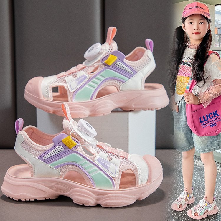 Girls Baby Toe-Cap Sandals Sports Boys Beach Functional Shoes Little Girls Soft-Soled Shoes - Image 3