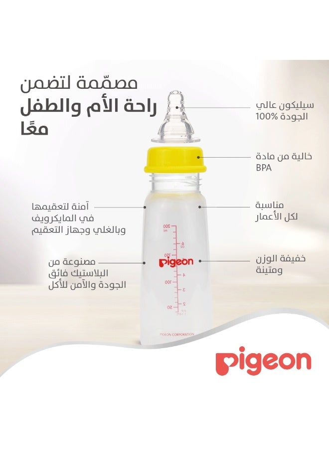 pigeon Plastic Bottle Slim Neck White Cover, multicolor, BPA Free, 200 ml - Image 5