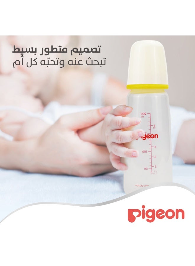 pigeon Plastic Bottle Slim Neck White Cover, multicolor, BPA Free, 200 ml - Image 2