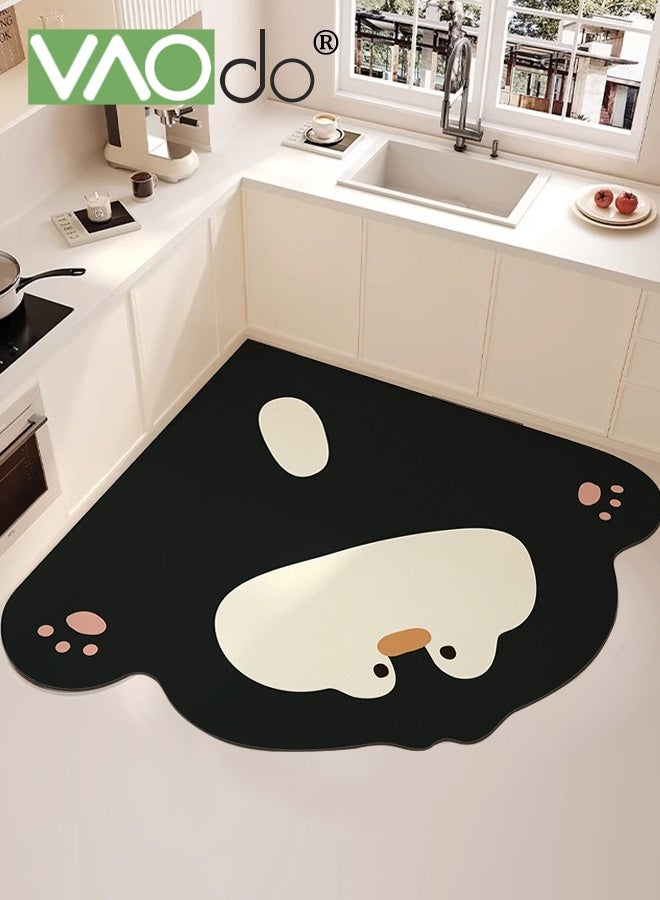 فاو دو سجادة مطبخ غير منتظمة، سجادة مطبخ مبطنة مضادة للتعب، سجادة مكتب غير قابلة للانزلاق، سجادة مطبخ مقاومة للأوساخ وسهلة التنظيف للمطبخ والأرضية والمكتب والحمام 80*80 سم - Image 1