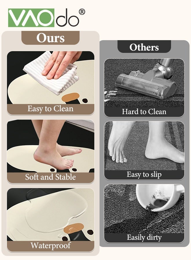 فاو دو سجادة مطبخ غير منتظمة، سجادة مطبخ مبطنة مضادة للتعب، سجادة مكتب غير قابلة للانزلاق، سجادة مطبخ مقاومة للأوساخ وسهلة التنظيف للمطبخ والأرضية والمكتب والحمام 80*80 سم - Image 4