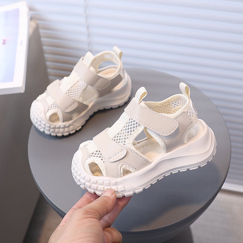 Children'S New Breathable Sandals Mesh Frame Shoes Boys Sports Sandals Children'S Kick-Proof Toe Toe Protection Breathable - Image 4