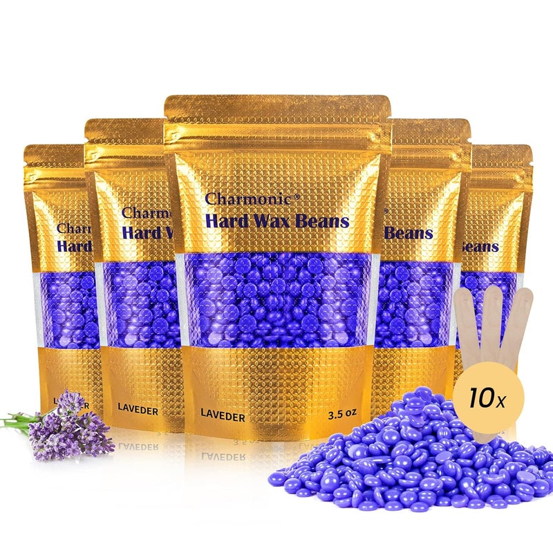 175 أونصة حبيبات شمع إزالة الشعر الصلبة من تشارمونيك بخلاصة اللافندر الأوروبية للنساء والرجال 500غ 1.1 رطل