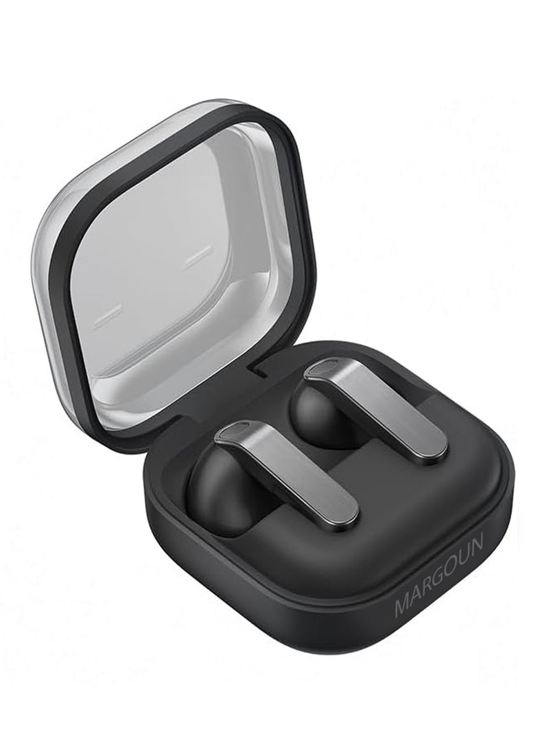 MARGOUN Buds 4 Pro True Wireless Earbuds with Transparent Magnetic Charging Case for Samsung Galaxy S25 Ultra black - Image 4