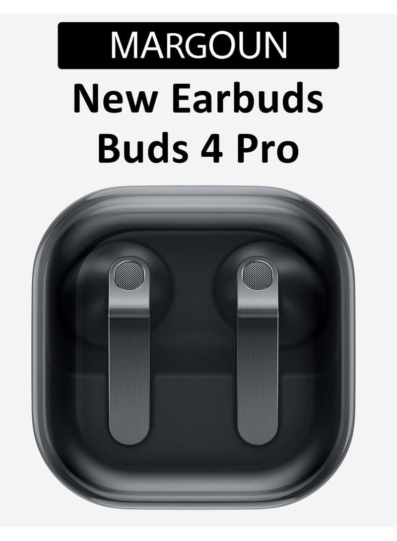 MARGOUN Buds 4 Pro True Wireless Earbuds with Transparent Magnetic Charging Case for Samsung Galaxy S25 Ultra black - Image 3
