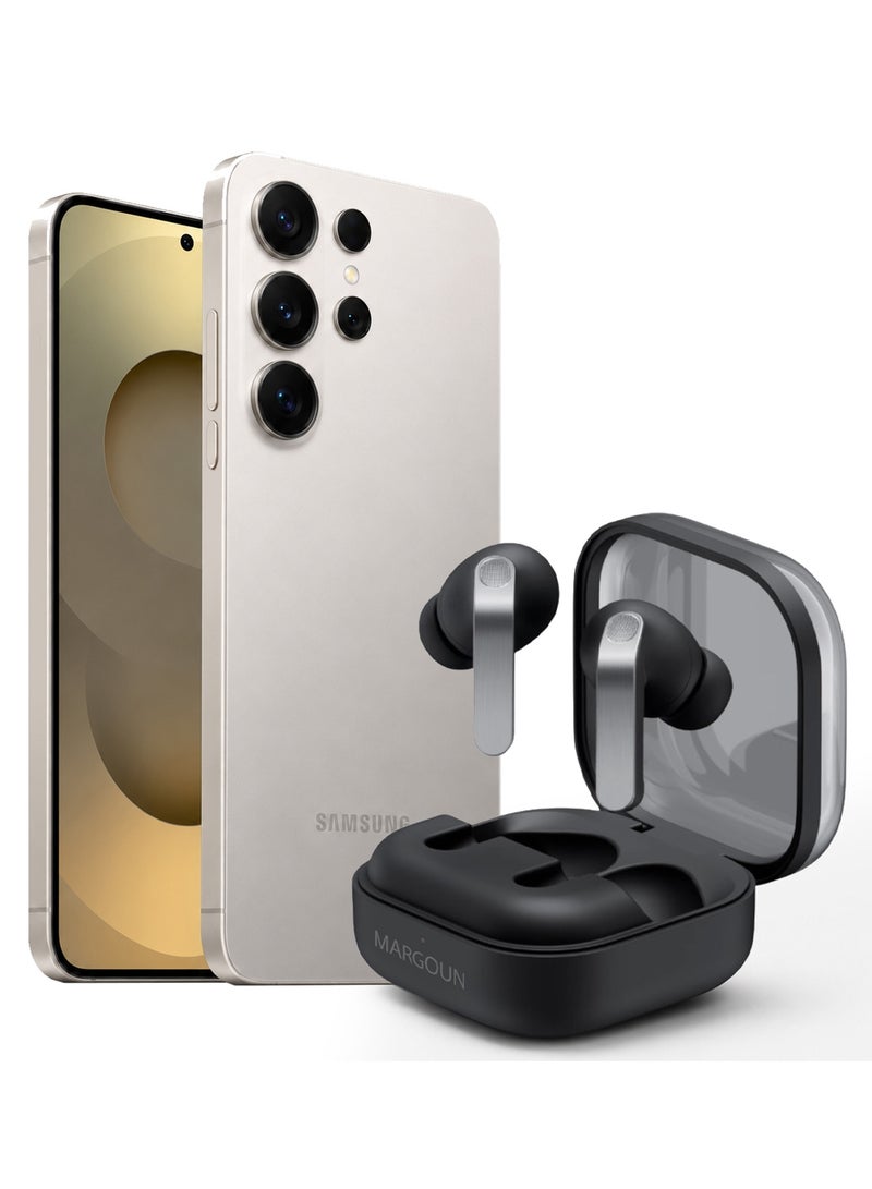 MARGOUN Buds 4 Pro True Wireless Earbuds with Transparent Magnetic Charging Case for Samsung Galaxy S25 Ultra black - Image 1