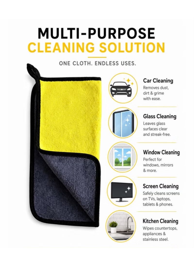 Microfiber Cleaning Cloths I Multi-Functional Reusable Cleaning Cloth, Microfiber Cloth For Kitchen, Car, 6 Color Towel I  Multi-Purpose Efficient and effective cleaning cloth Remove dust and dirt Cleaning cloth Sponge cloth I Wet & Dry Cleaning, Super Absorbent Microfiber Cloths for Dusting, Wiping & Polishing, Reusable Household Cleaning Multicolour 30x30cm - Image 2