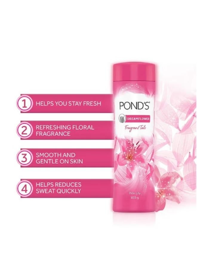 Pond's Dream Flower Talcum Powder With Lily 300grams - Image 3