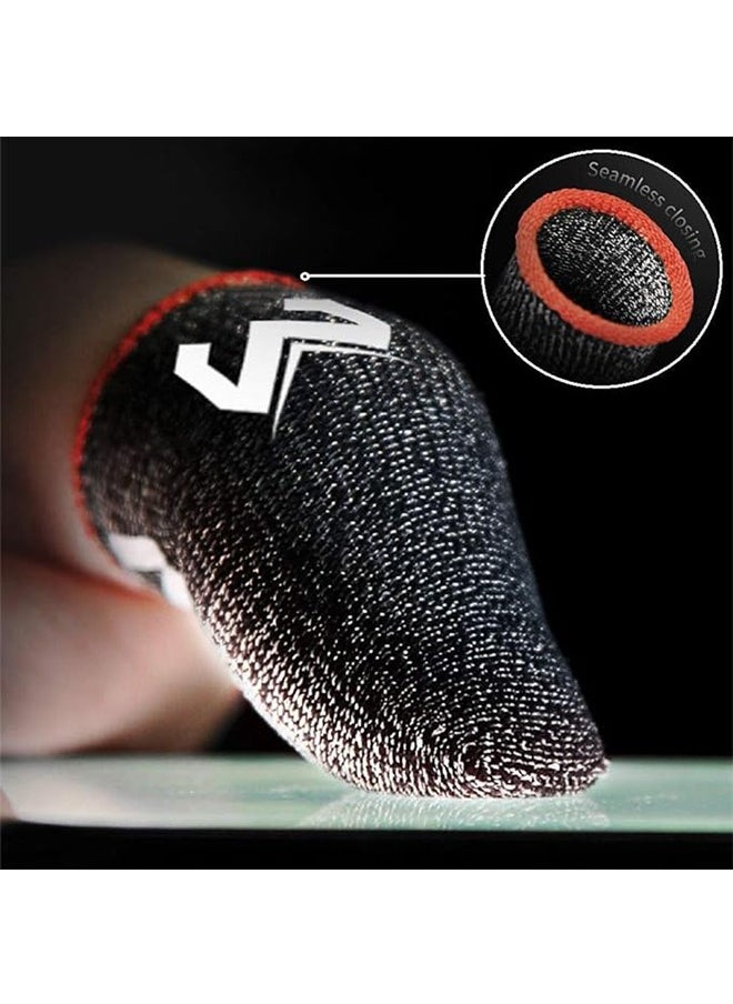 2-Pairs Gaming Finger Sleeves For Mobile Game Controller High-sensitive Anti-Sweat Breathable Seamless Finger Sleeve For Mobile /Tablet