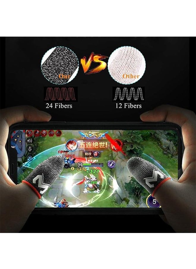 2-Pairs Gaming Finger Sleeves For Mobile Game Controller High-sensitive Anti-Sweat Breathable Seamless Finger Sleeve For Mobile /Tablet