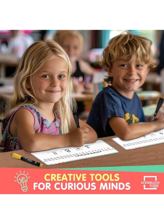 Scribbledo Dry Erase Number Line For Students 4”X12” Small White Board Dry Erase Sheets Math Manipulatives Number Lines For Classroom Supplies Teacher Pack 10 Sheets - Image 4