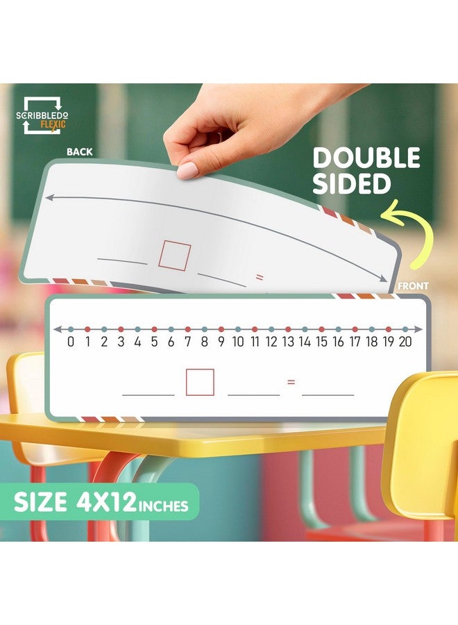 Scribbledo Dry Erase Number Line For Students 4”X12” Small White Board Dry Erase Sheets Math Manipulatives Number Lines For Classroom Supplies Teacher Pack 10 Sheets - Image 3
