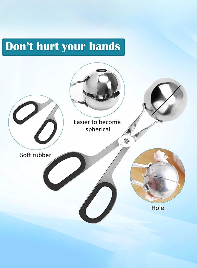 Sweet Life 2PCS Meatball Maker, None-stick Meatball Scoop Ball Maker with Detachable Anti-Slip Handles, Stainless Steel Meat Baller Cake Pop Scoop for Kitchen - Image 2