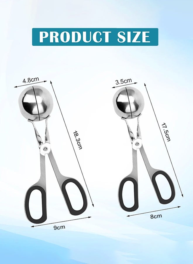 Sweet Life 2PCS Meatball Maker, None-stick Meatball Scoop Ball Maker with Detachable Anti-Slip Handles, Stainless Steel Meat Baller Cake Pop Scoop for Kitchen - Image 4