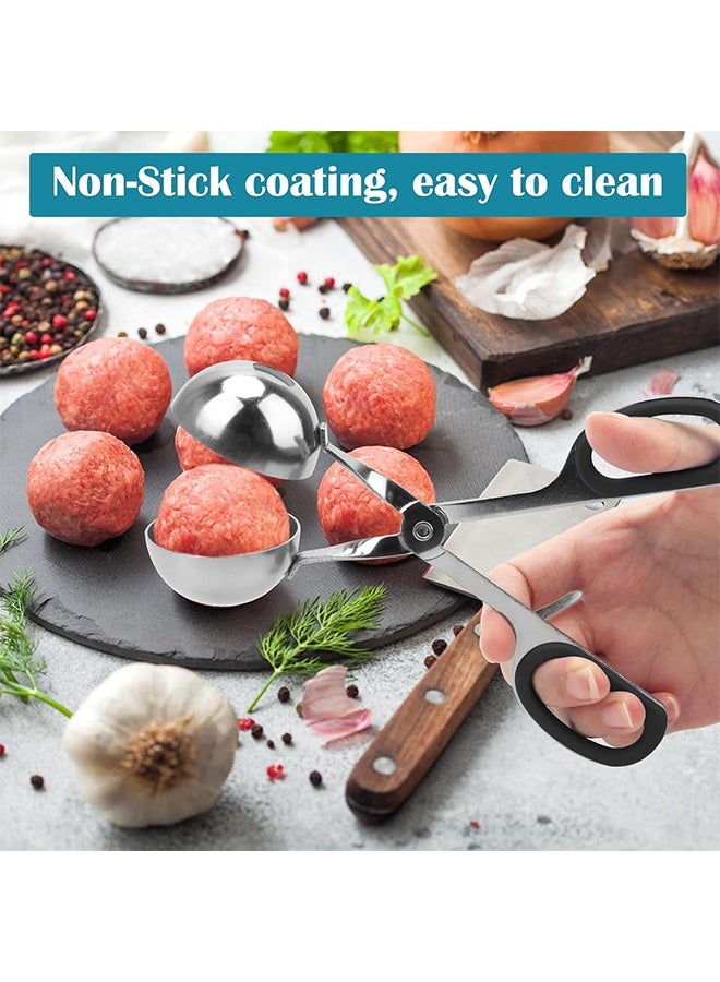 Sweet Life 2PCS Meatball Maker, None-stick Meatball Scoop Ball Maker with Detachable Anti-Slip Handles, Stainless Steel Meat Baller Cake Pop Scoop for Kitchen - Image 5