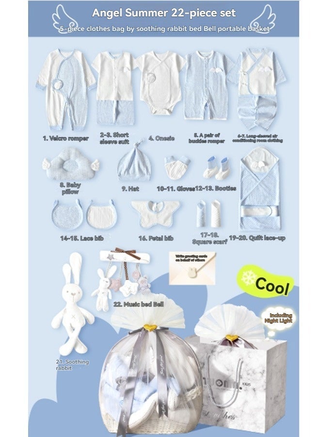 22PCS Newborn Baby Gifts Set, Newborn Layette Gift Set, Baby Clothes Accessories Set for Boys and Girls, Premium Cotton, Perfect Gift Box with Beautifully Gift Box for Spring Summer Autumn Winter - Image 1