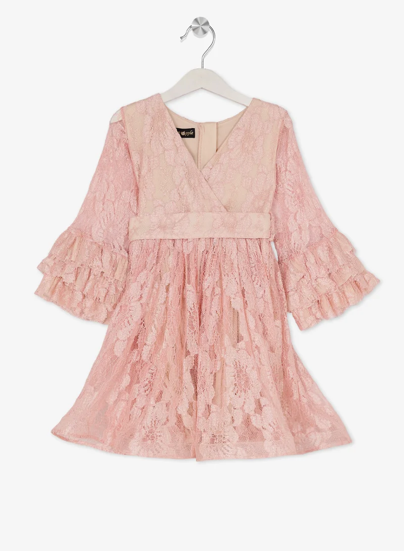 Little Golden Apple Little Ruffle Sleeve Dress