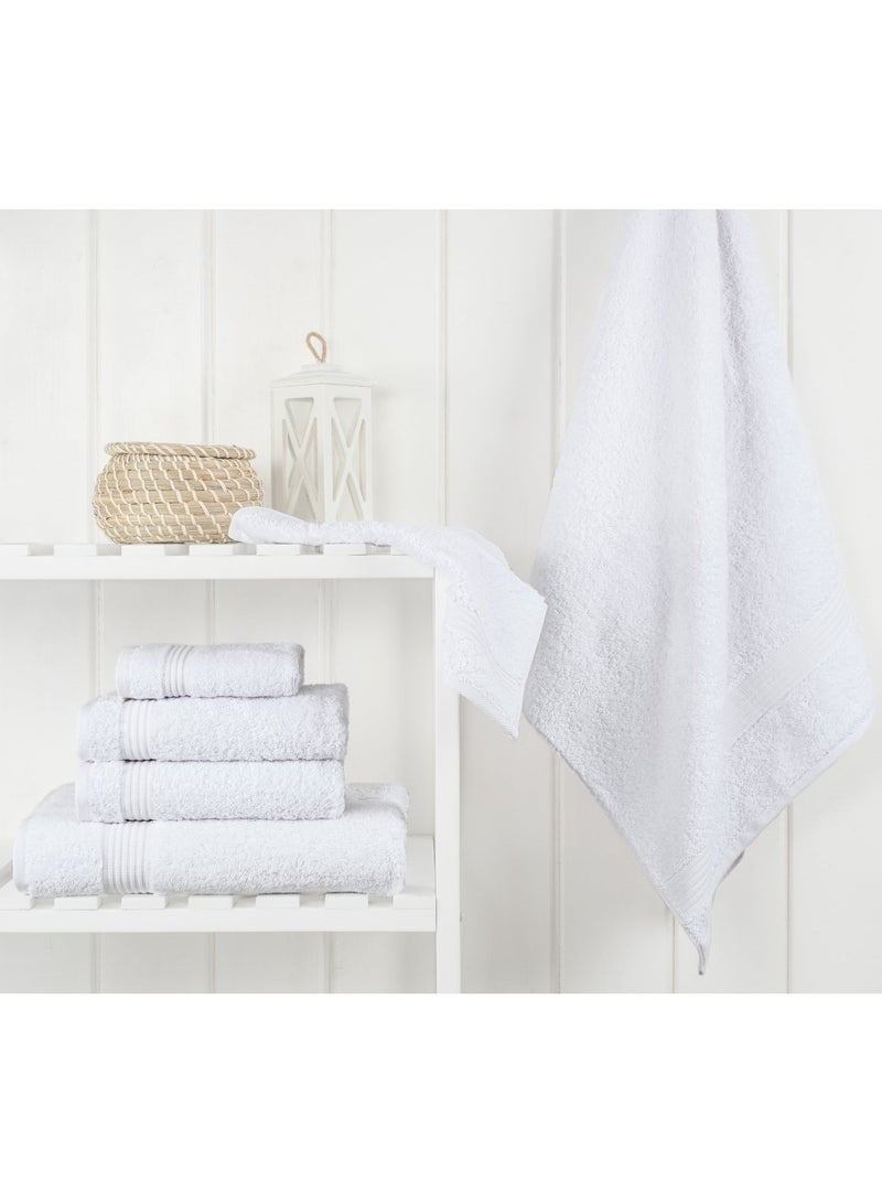 سافي بلس مجموعة مناشف فندق فاخر بجودة 500 GSM قطن ممشط أصلي ، مناشف حمام عائلية فائقة النعومة والامتصاص 6 قطع - 2 مناشف حمام ، 2 منشفة يد ، 2 منشفة - أبيض ساطع - Image 2
