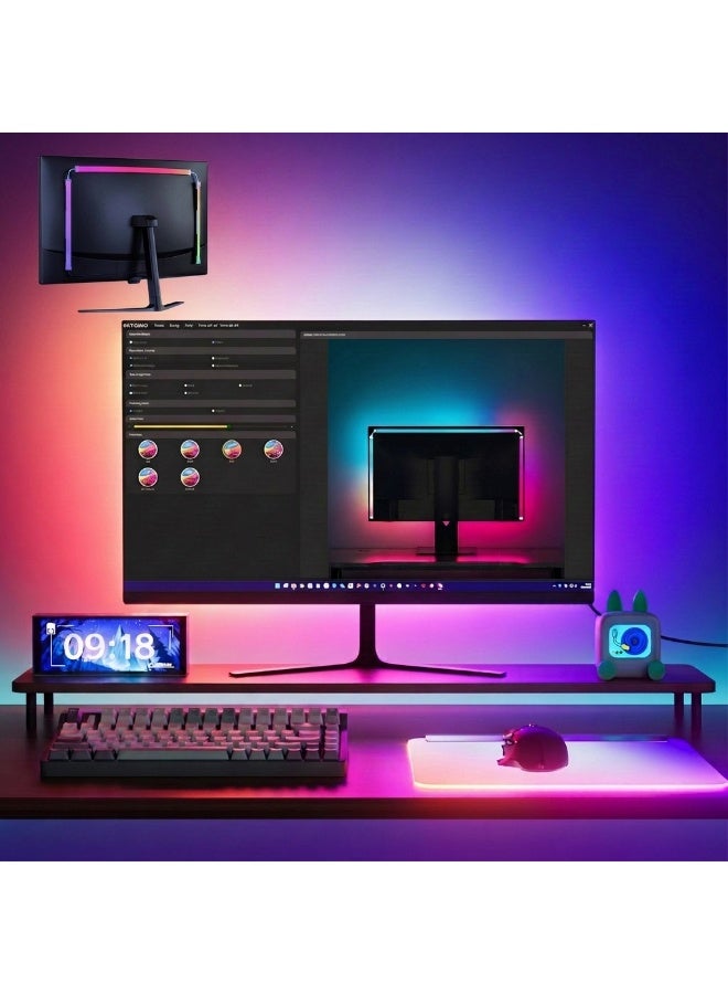 ALAMAREQ LED Strip, DIY RGBIC LED Strip, Light Strip, PC Backlight with Screen Colour, Sync USB LED Lighting (for 24-32 Inch PC Monitor) - Image 1