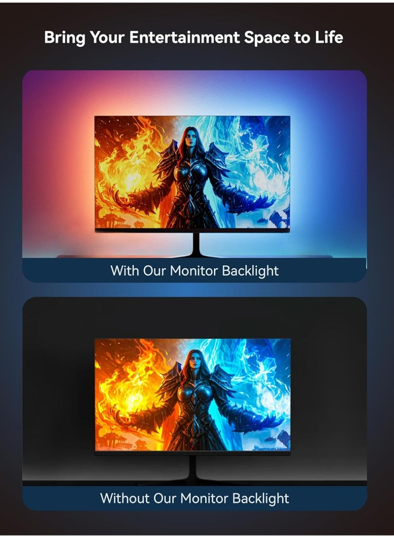 ALAMAREQ LED Strip, DIY RGBIC LED Strip, Light Strip, PC Backlight with Screen Colour, Sync USB LED Lighting (for 24-32 Inch PC Monitor) - Image 2