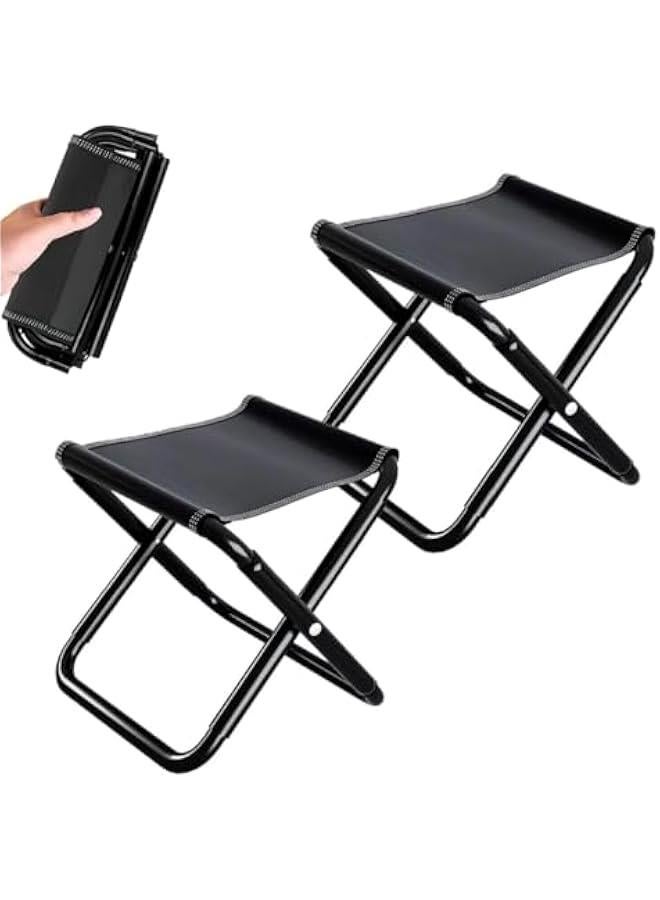HOOKOR 2 Pack Foldable Stool, Portable Folding Stool with Carry Bag, Lightweight Camping Stool, Suitable for Hiking Backpacking Fishing Travelling BBQ Foldable Stool.  - Image 1