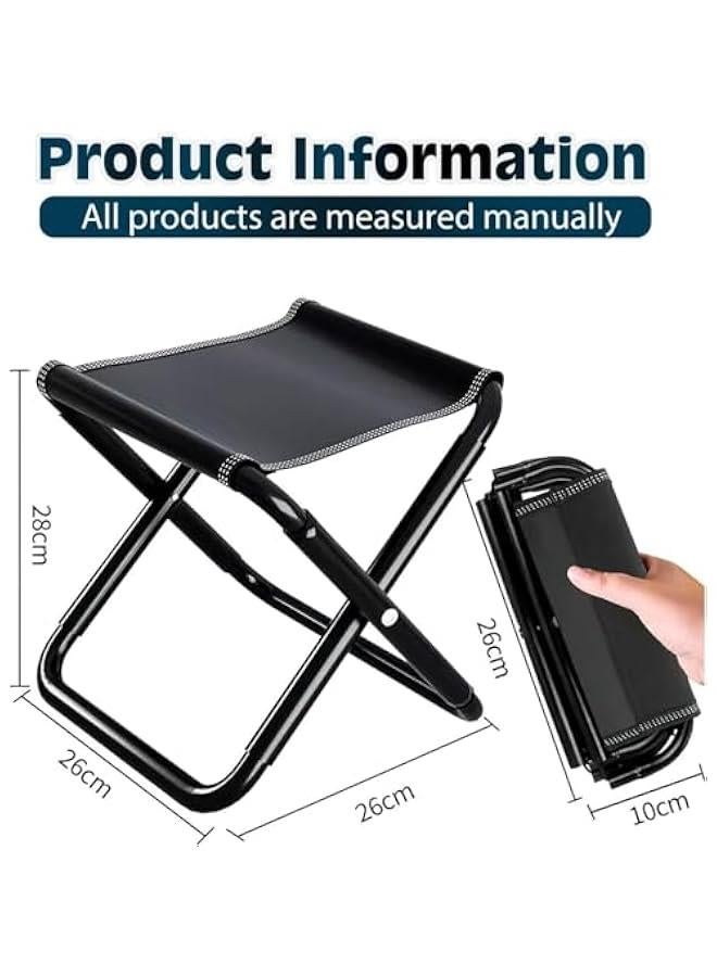 HOOKOR 2 Pack Foldable Stool, Portable Folding Stool with Carry Bag, Lightweight Camping Stool, Suitable for Hiking Backpacking Fishing Travelling BBQ Foldable Stool.  - Image 2