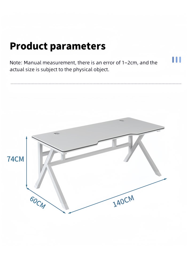 OHAHO - K Shaped Gaming Desk 140cm Computer Table Home Office Computer Desk Table Large Desktop Easy to assemble - Image 1