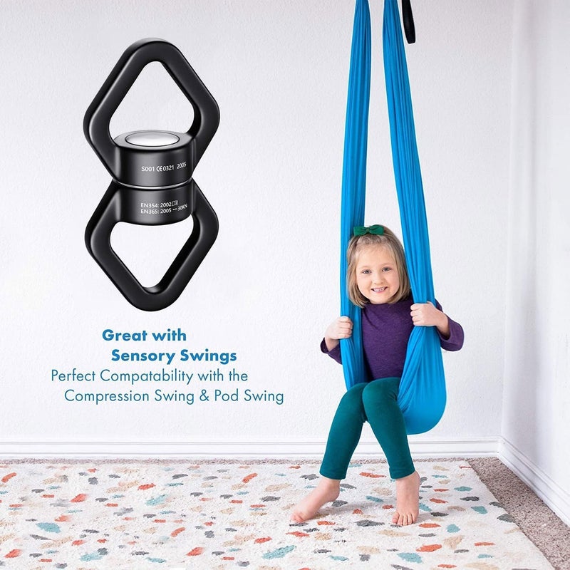 TERRIFI Swing Swivel (30 KN, 6744lbs Rated Breaking Point) Safest Rotational Device Hanging Accessory for Web Tree Swing, Aerial Dance, Swing Spinner Hanger, Rock Climbing, Hanging Hammocks - Image 2