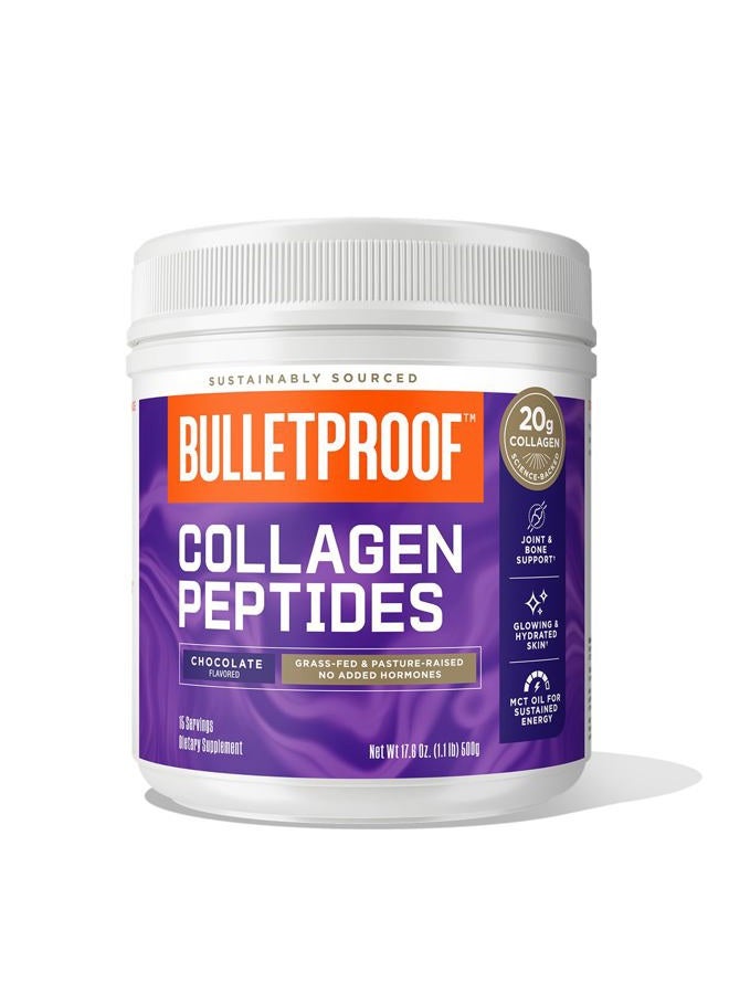 Bulletproof Chocolate Collagen Protein Powder with MCT Oil, 19g Protein, 17.6 Oz, Collagen Peptides and Amino Acids for Healthy Skin, Bones and Joints - Image 1
