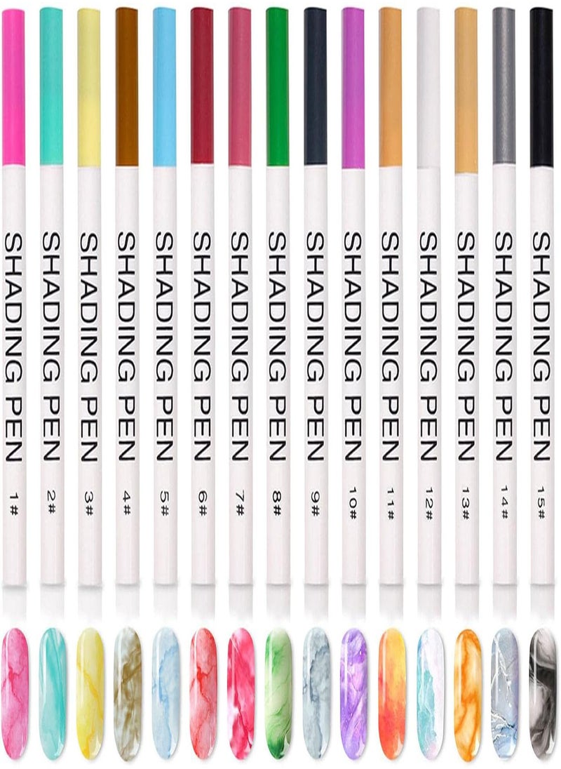GGOOT - 5 Pcs Nail Art Pen Gel | Smudge Pen For Nail, Nail Art Pens In 15 Vibrant Colors, Step Nail Polish Pen For Nail Art DIY Drawing, Polish Marker Pen No Base And Top Coat No UV LED Needed - Image 1