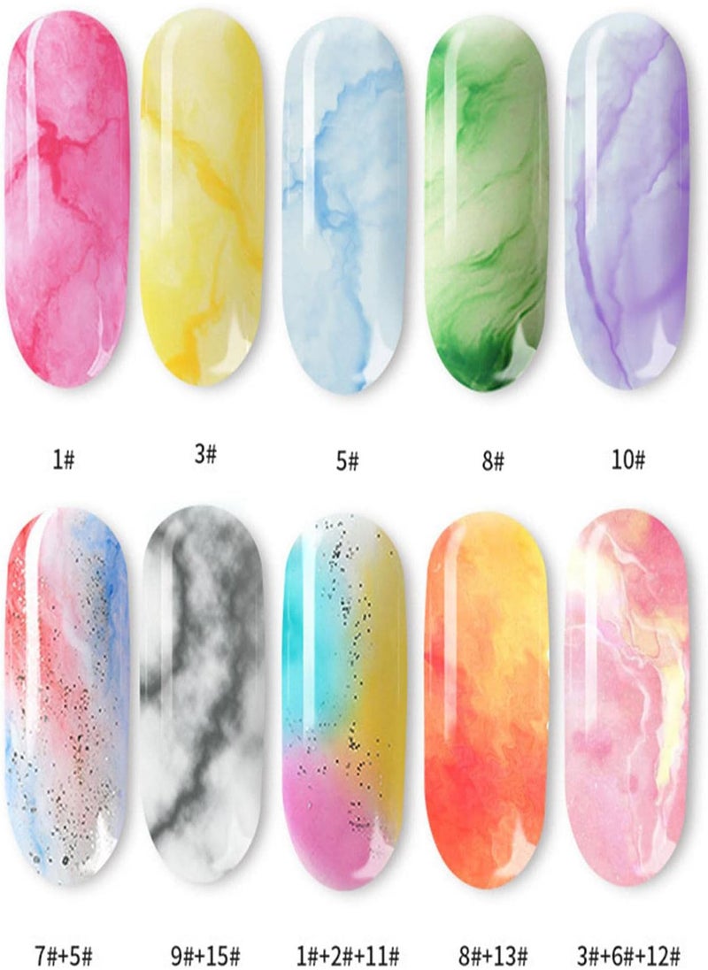 GGOOT - 5 Pcs Nail Art Pen Gel | Smudge Pen For Nail, Nail Art Pens In 15 Vibrant Colors, Step Nail Polish Pen For Nail Art DIY Drawing, Polish Marker Pen No Base And Top Coat No UV LED Needed - Image 1